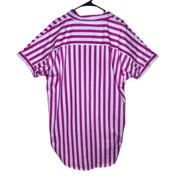 NWT A New Day Pink And White Button Up 100% Cotton Striped Shirt Dress Size XL - Picture 3 of 9